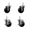 Service Caster 35 Inch Soft Rubber Wheel Swivel 34 Inch Threaded Stem Caster Set 2 Brakes SCC SCC-TS20S3514-SRS-34212-2-TLB-2 - alternate 1